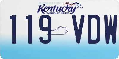 KY license plate 119VDW