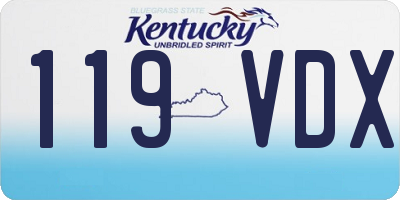 KY license plate 119VDX