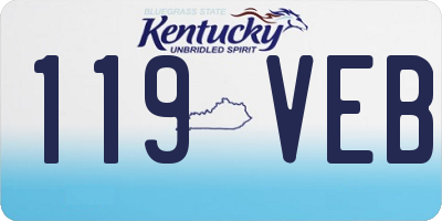 KY license plate 119VEB