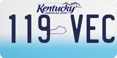 KY license plate 119VEC