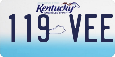 KY license plate 119VEE