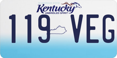 KY license plate 119VEG