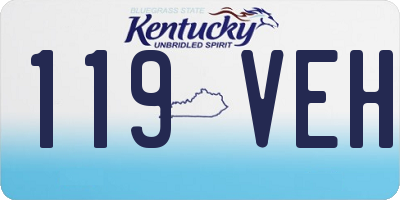 KY license plate 119VEH