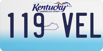 KY license plate 119VEL