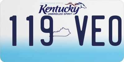 KY license plate 119VEO
