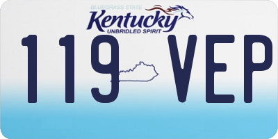 KY license plate 119VEP