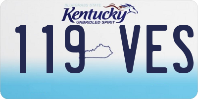 KY license plate 119VES