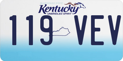KY license plate 119VEV