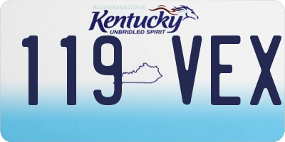 KY license plate 119VEX