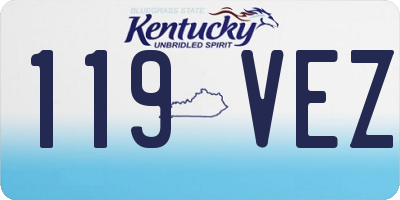 KY license plate 119VEZ