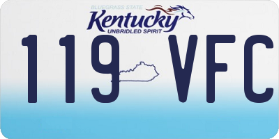 KY license plate 119VFC