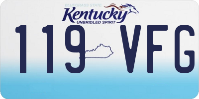 KY license plate 119VFG
