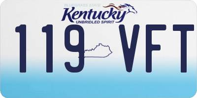 KY license plate 119VFT