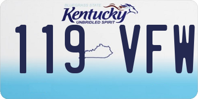 KY license plate 119VFW