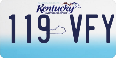 KY license plate 119VFY
