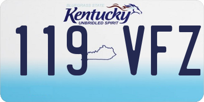 KY license plate 119VFZ