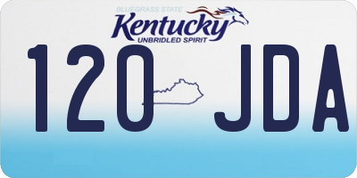 KY license plate 120JDA