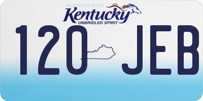 KY license plate 120JEB