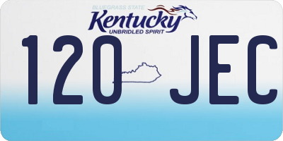 KY license plate 120JEC