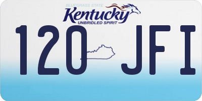 KY license plate 120JFI