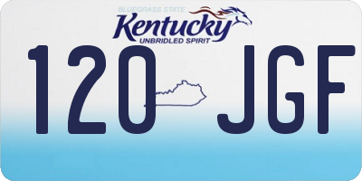 KY license plate 120JGF