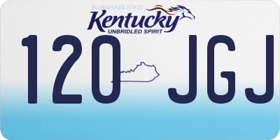 KY license plate 120JGJ