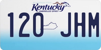 KY license plate 120JHM