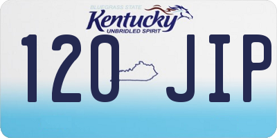 KY license plate 120JIP