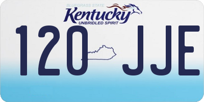 KY license plate 120JJE