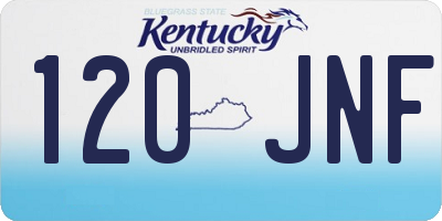 KY license plate 120JNF