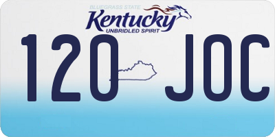 KY license plate 120JOC