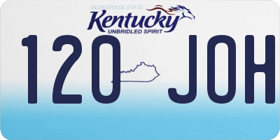 KY license plate 120JOH