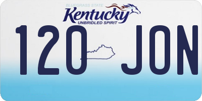 KY license plate 120JON