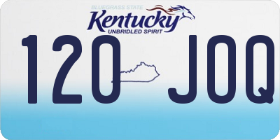 KY license plate 120JOQ