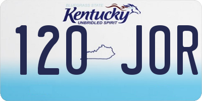 KY license plate 120JOR
