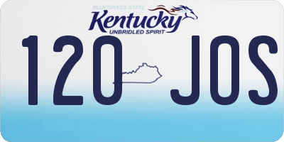 KY license plate 120JOS