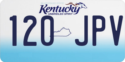 KY license plate 120JPV