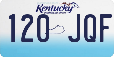 KY license plate 120JQF