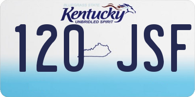 KY license plate 120JSF