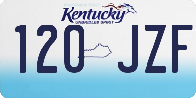KY license plate 120JZF