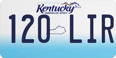 KY license plate 120LIR