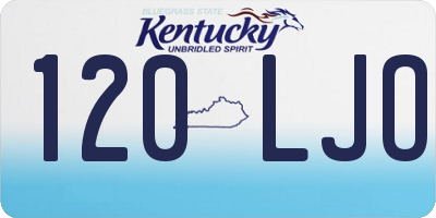 KY license plate 120LJO