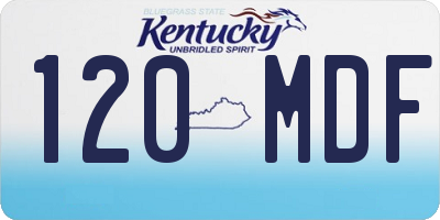 KY license plate 120MDF