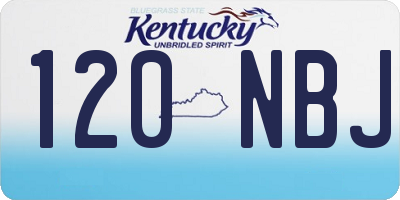 KY license plate 120NBJ