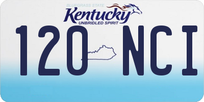 KY license plate 120NCI