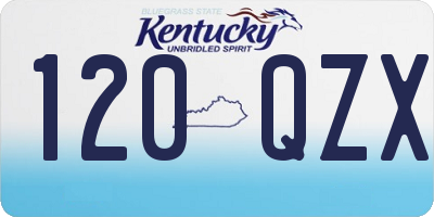KY license plate 120QZX