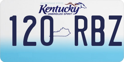 KY license plate 120RBZ