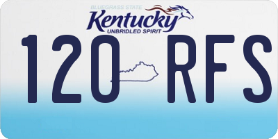 KY license plate 120RFS