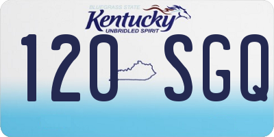 KY license plate 120SGQ