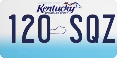 KY license plate 120SQZ